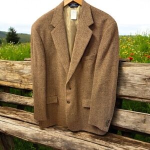 Ralph Lauren Brown Checkered Suit Jacket